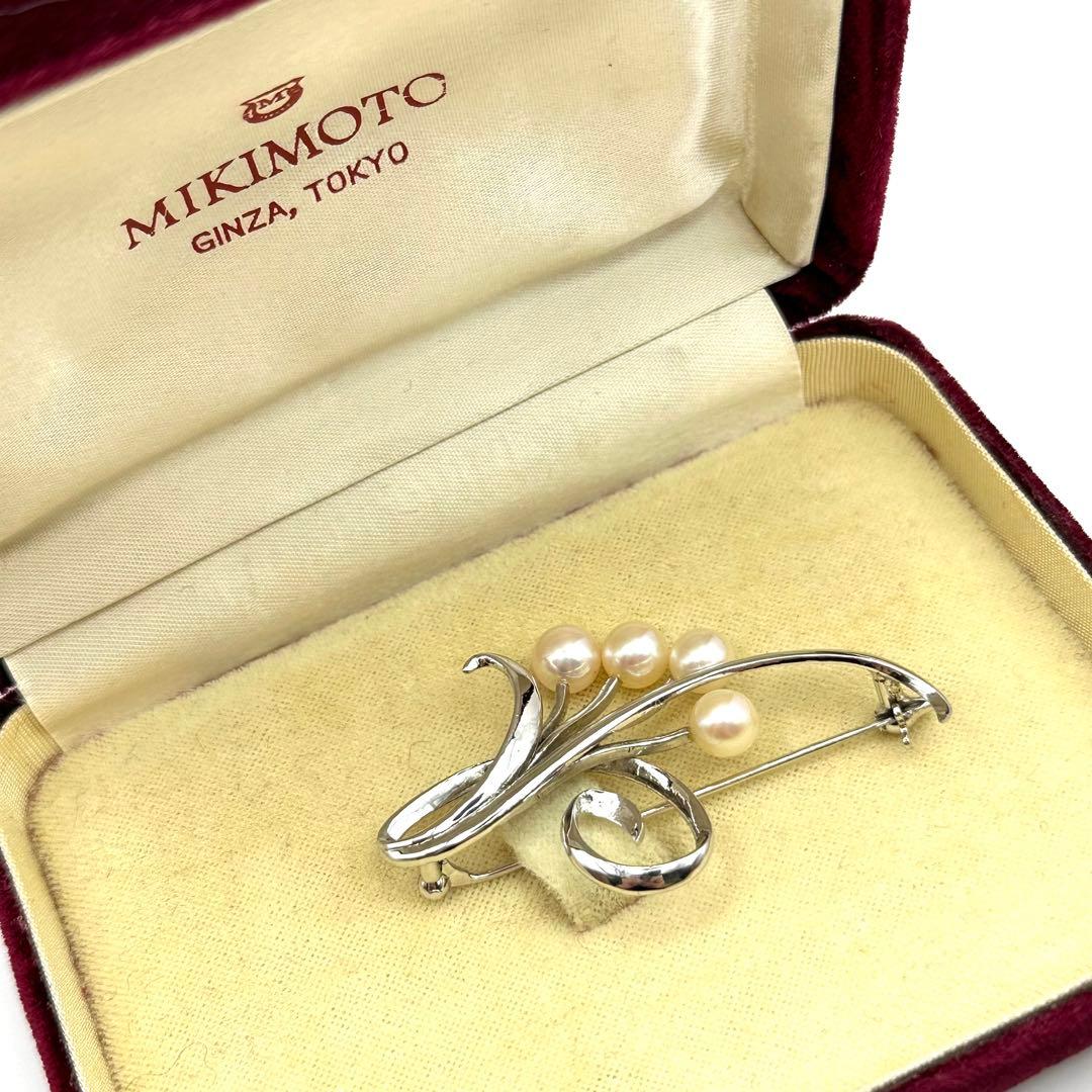 MIKIMOTO ミキモト ブローチ パール アコヤ真珠 SILVER