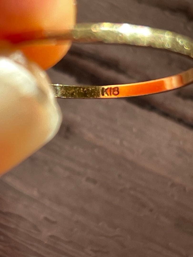 18Kシンプルピンキーリング