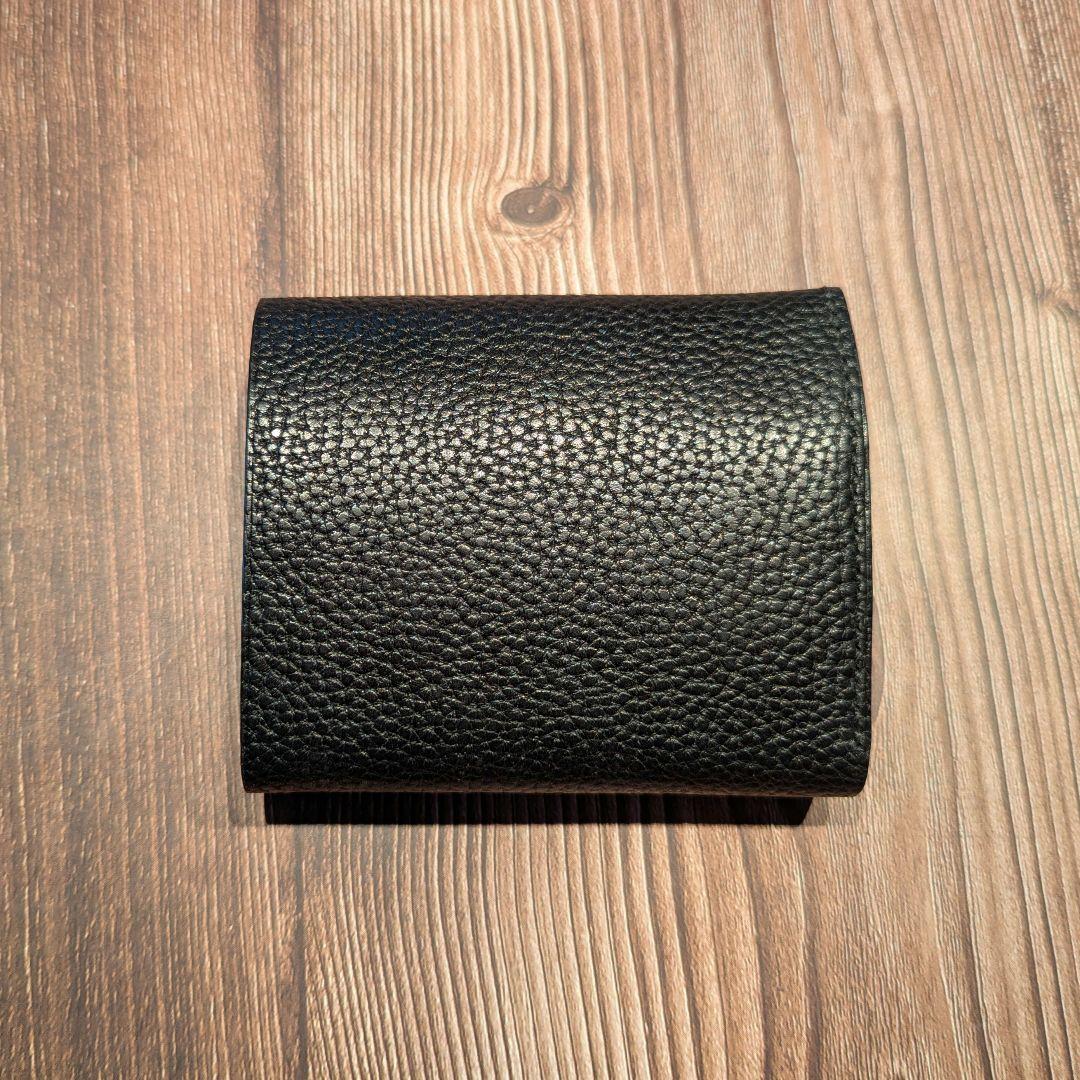 イタリアンレザー × ハンドメイド 二つ折り財布（黒）