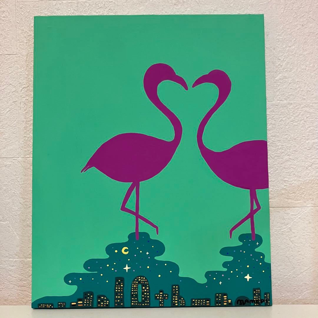 こここ様　２枚セット　「夜景とフラミンゴ」　「Anniversary Wine」