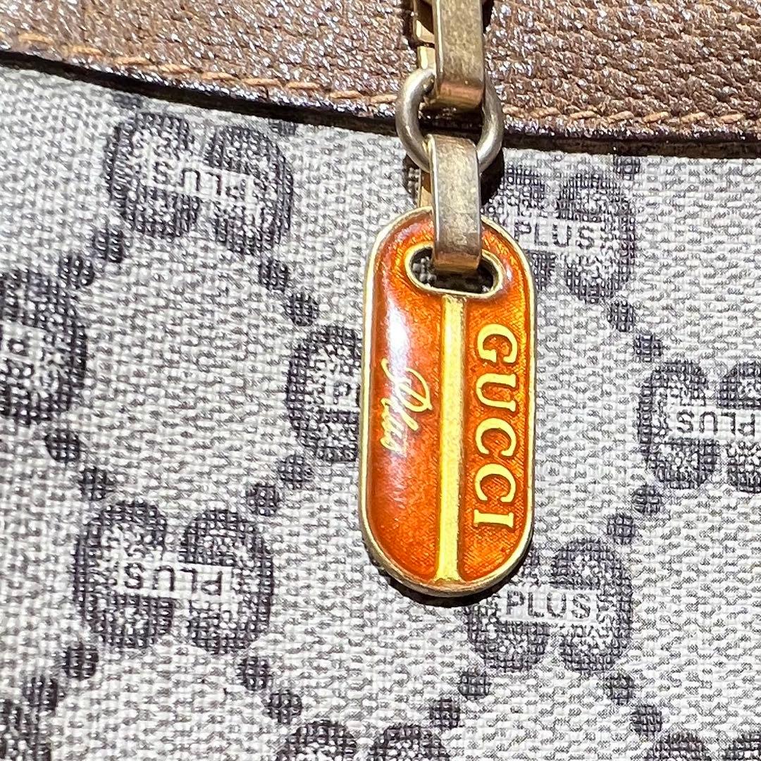 オールドグッチ グッチプラス GGスプリーム ロゴ金具 ボストンバッグ ブラウン