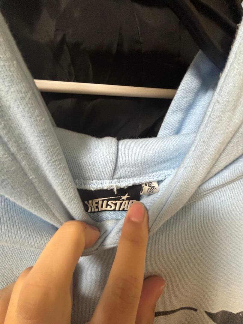 HELLSTAR ライトブルー パーカー‼️訳あり‼️