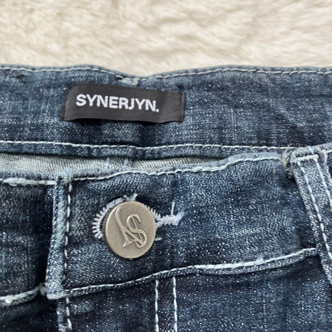 新品　SYNERJYN CAT WASHING DENIM PANTS L