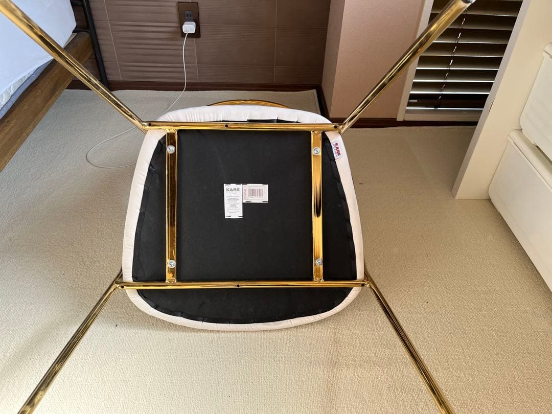 KARE チェア　椅子　ゴールド　ベージュ　スエード生地　イタリア家具