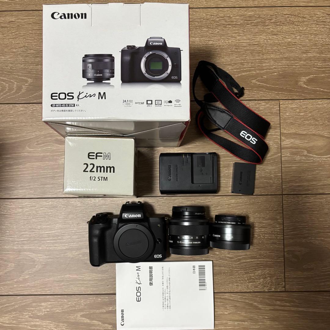 Canon EOS kiss M 標準ズームレンズキット+22mm単焦点レンズ
