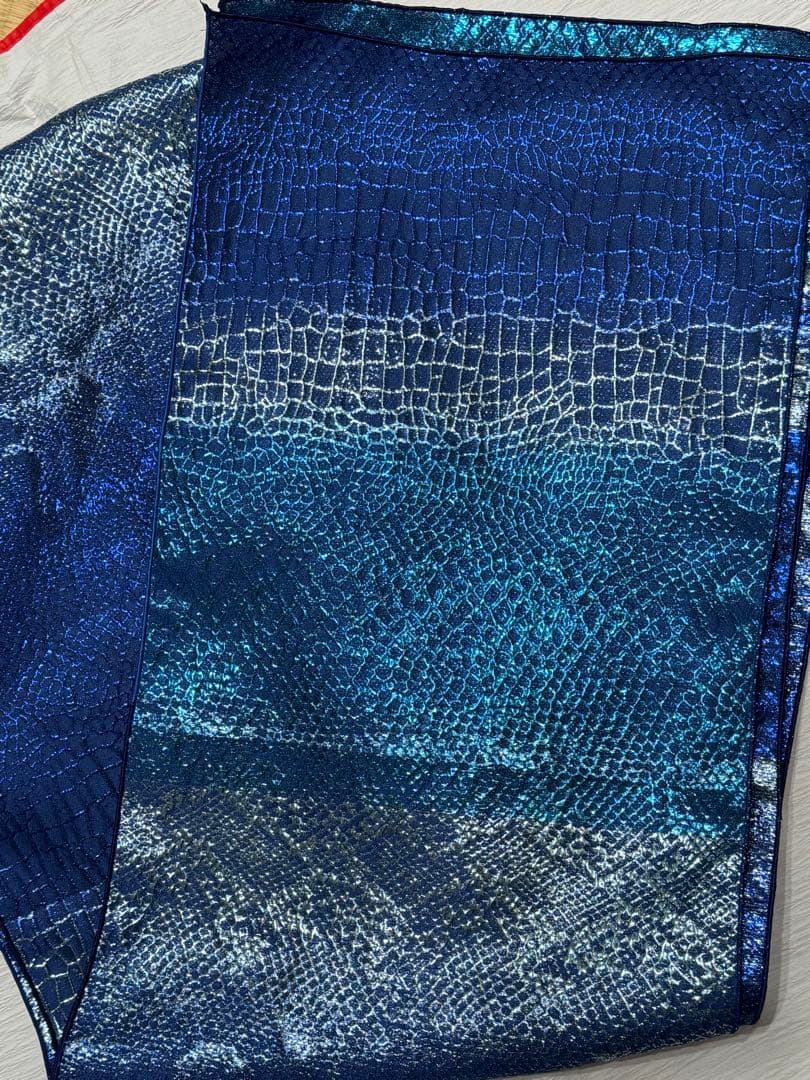 大人兵児帯【クロコダイル　ブルー】【スノーホワイト】　セット