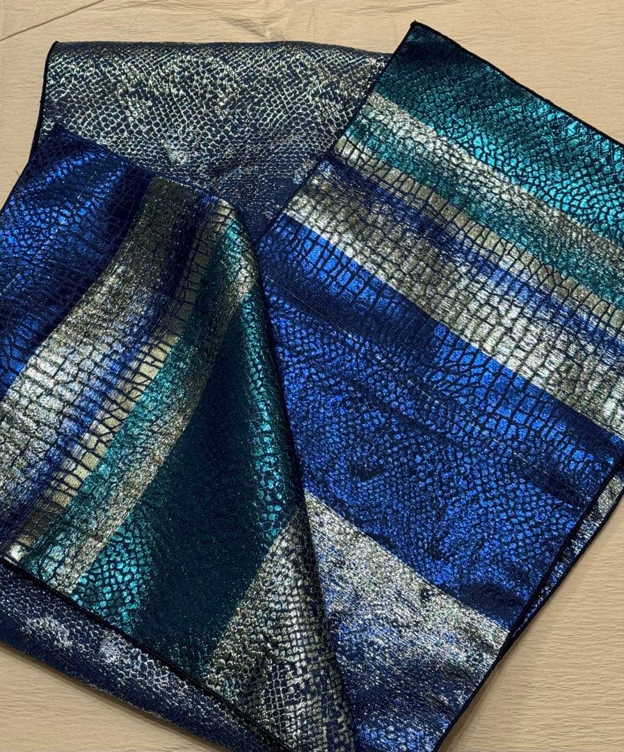 大人兵児帯【クロコダイル　ブルー】【スノーホワイト】　セット