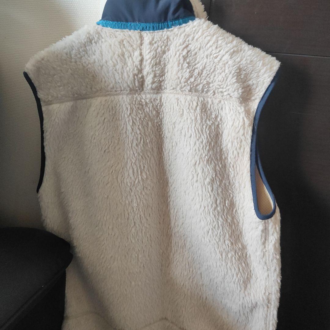 patagonia フリースベスト M ホワイト/ネイビー