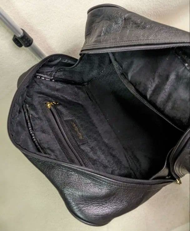 YVES SAINT LAURENT YSLロゴ ボストンバッグ/シボ革