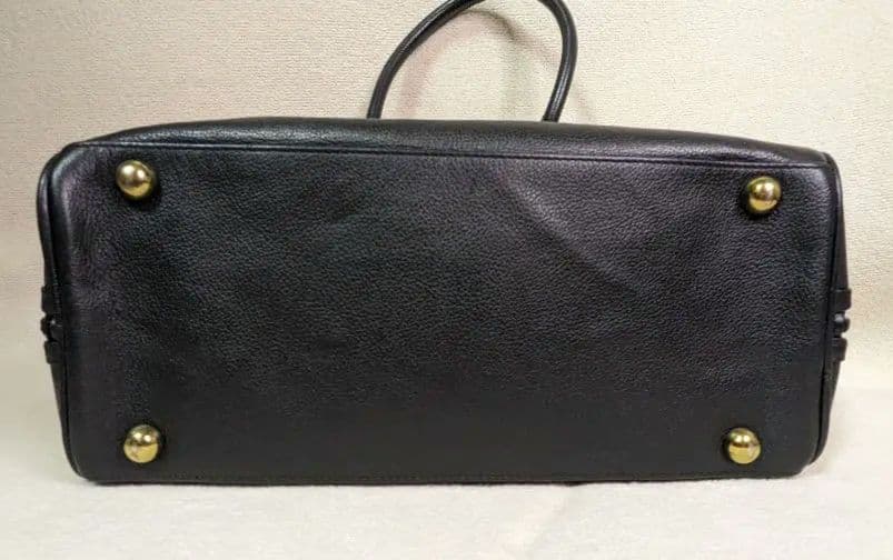 YVES SAINT LAURENT YSLロゴ ボストンバッグ/シボ革