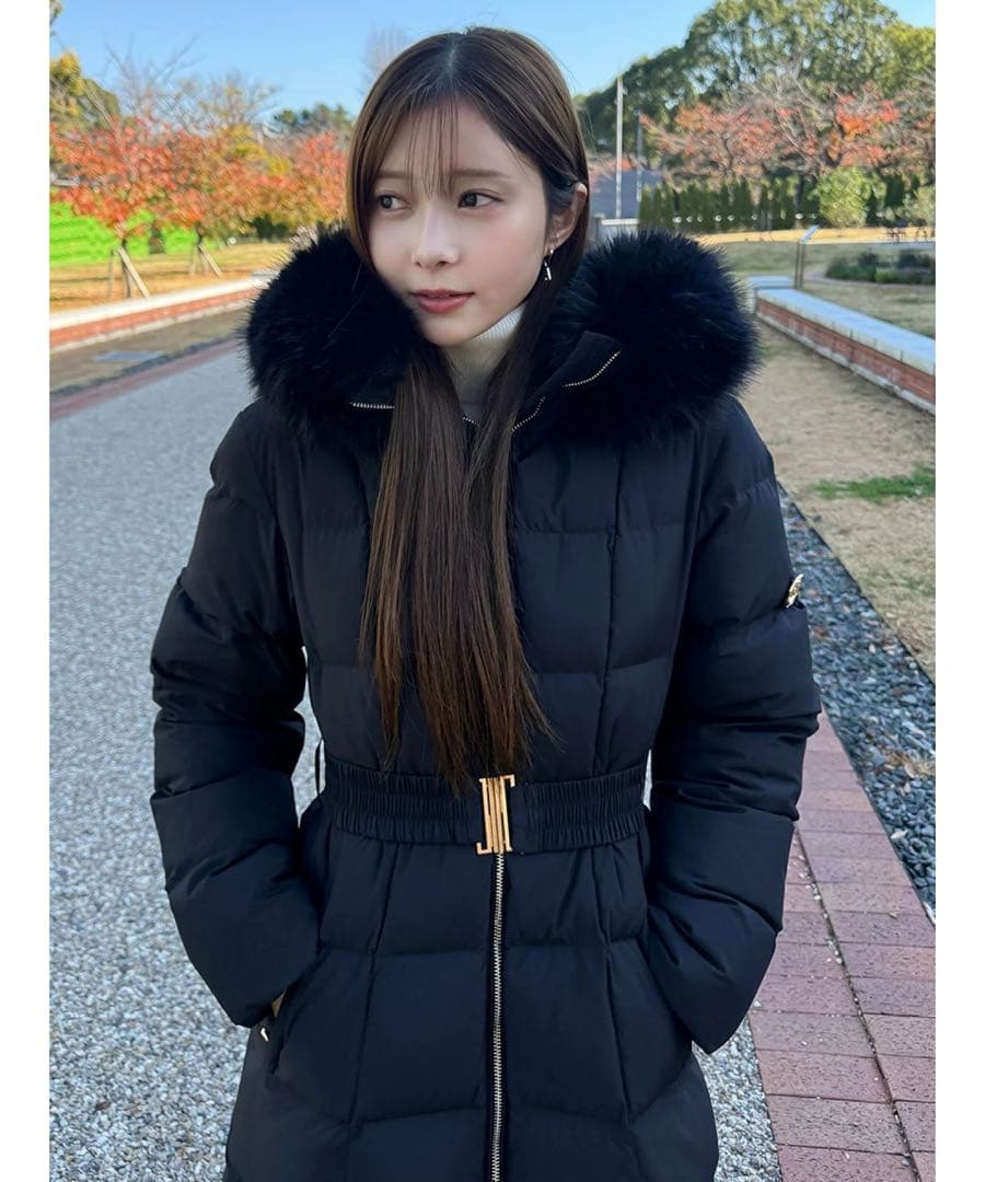 snidel スタイルアップフレンチダウンロングコート ブラック