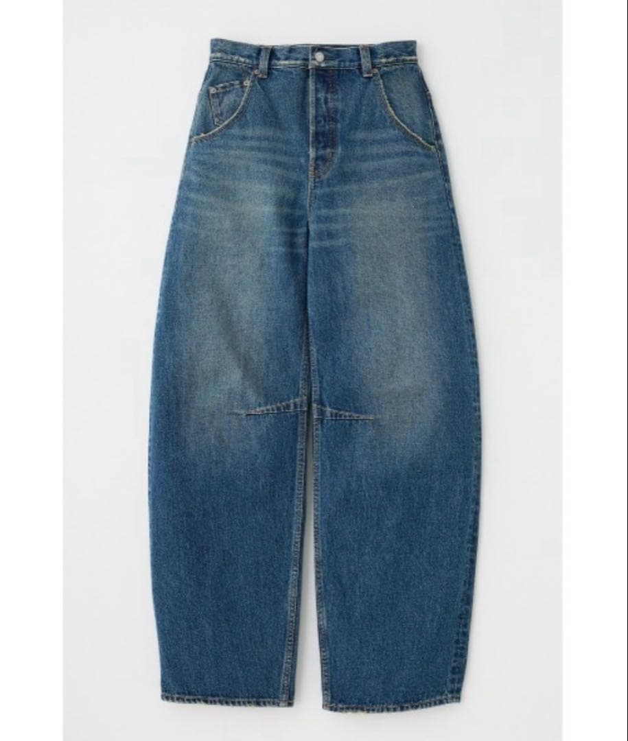 moussy DROP WAIST CURVE STRAIGHT ブルー 0