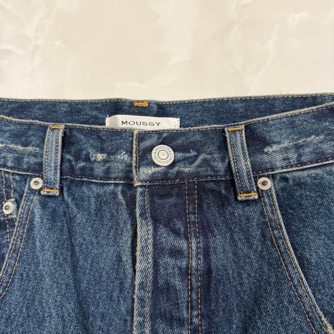 moussy DROP WAIST CURVE STRAIGHT ブルー 0