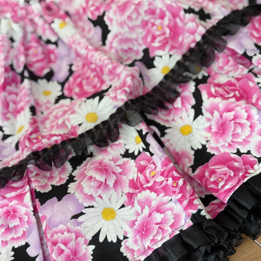 大人用 浴衣ドレス 浴衣 ギャル 姫 ピンクオーガンジー帯付き