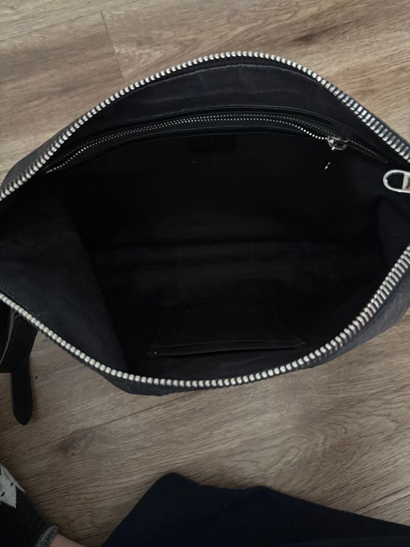 【美品】グッチ ショルダーバッグ レザー×PVC A4可 GG柄 シェリーライン