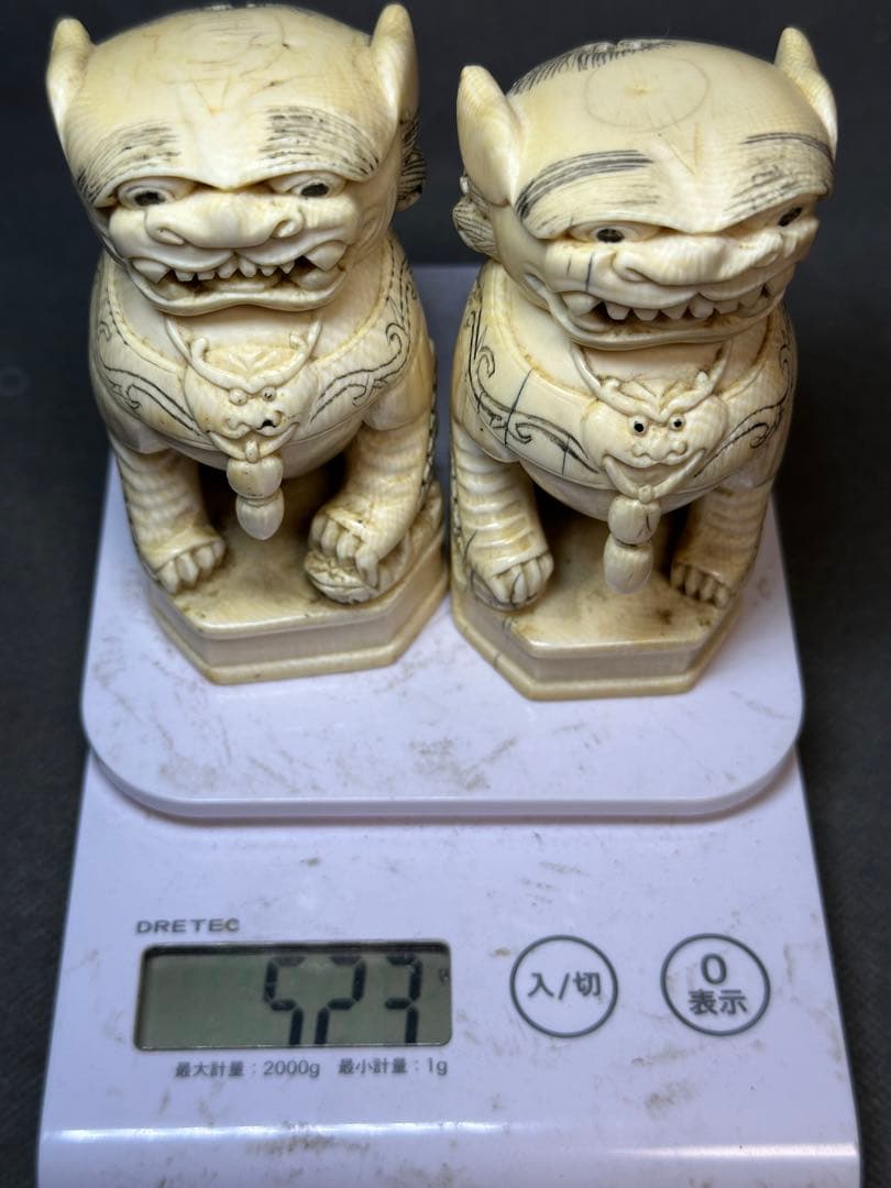 極上　置物　ライオン　獅子　　唐物　古美術品　 細密細工　骨董　アンティーク