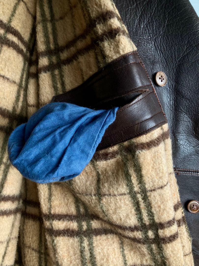 ジャケット・アウター 40s French Vintage Leather Aviator Coat