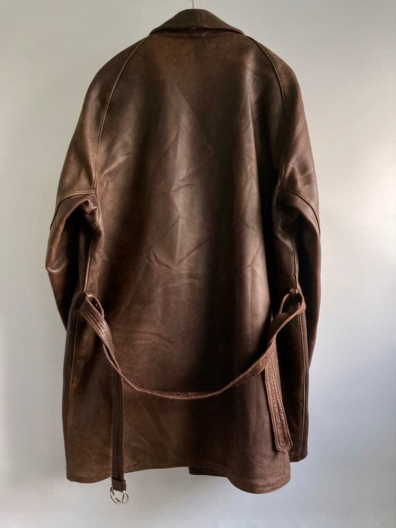 ジャケット・アウター 40s French Vintage Leather Aviator Coat