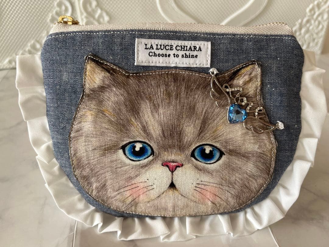 ☆*☆様 コヤンイサムチョン フリル トートバック ポーチ デニム 猫 キャット