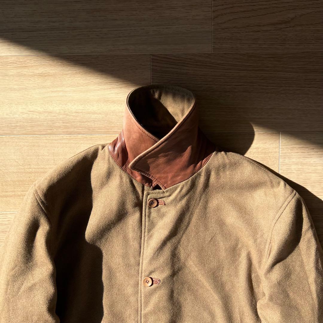 イタリア製 ヴィンテージ リバーシブル レザーコート キャメル カシミヤ 90s