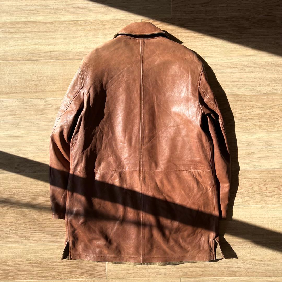 イタリア製 ヴィンテージ リバーシブル レザーコート キャメル カシミヤ 90s