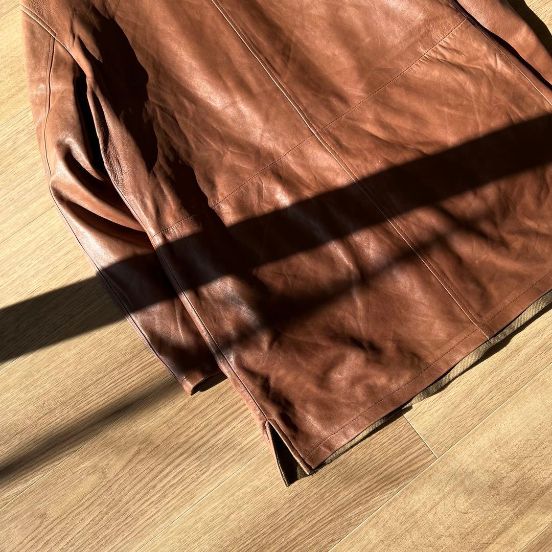 イタリア製 ヴィンテージ リバーシブル レザーコート キャメル カシミヤ 90s