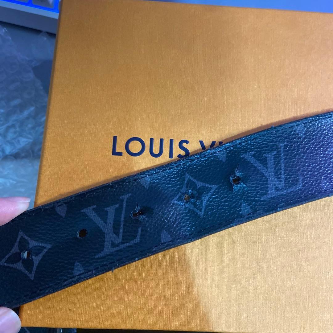 LOUIS VUITTON LVイニシャル ベルト モノグラム ブラック