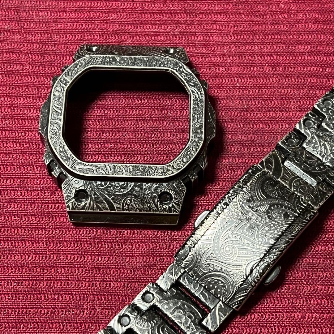 新品 G-SHOCKカスタムキット ペイズリー 柄 ブラック　5600対応