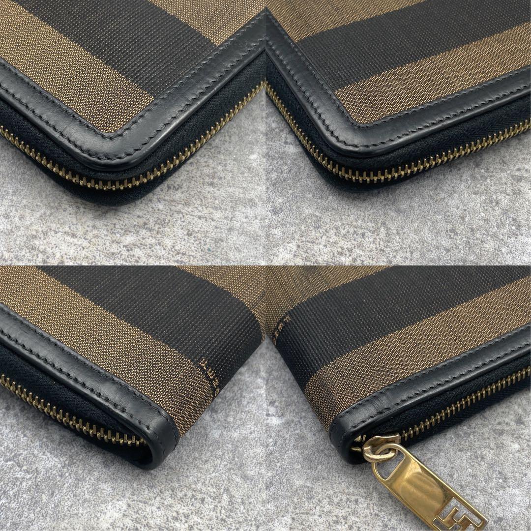 【極美品】FENDI　フェンディ　長財布　ジッピー　多機能　レザー　ズッカ柄