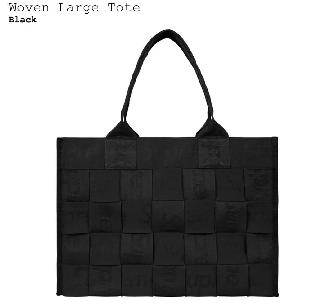 23SS supreme woven large tote 黒