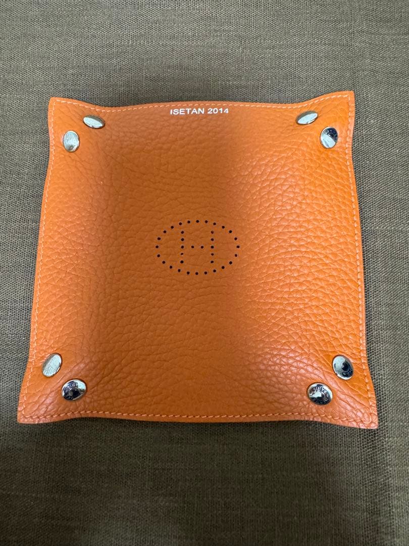 エルメス　レザートレー　トレイ　オレンジ