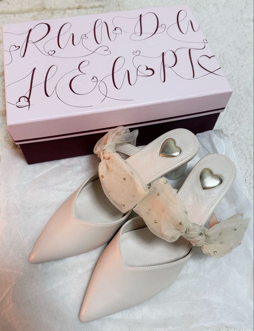 RANDA Heart Collection シアーリボンミュールパンプス　新品