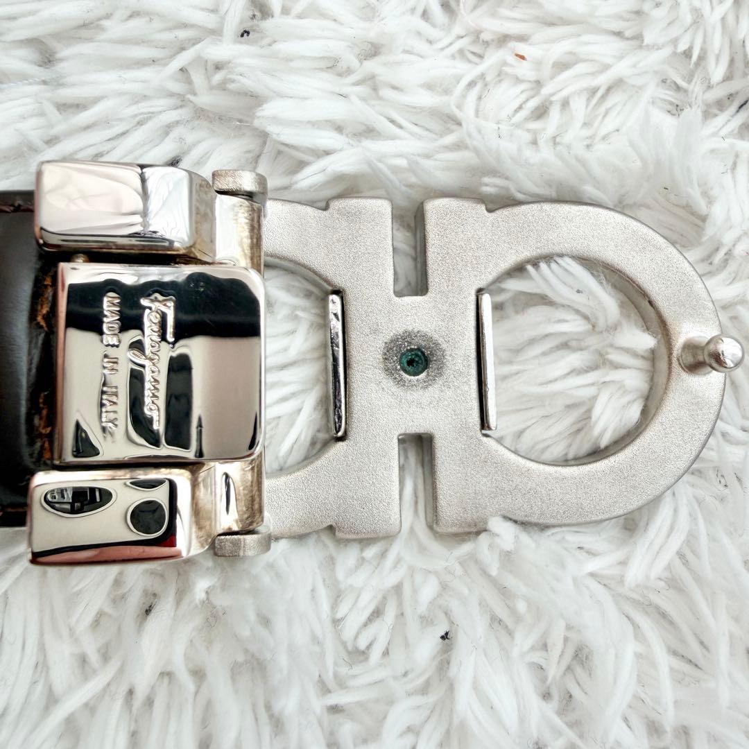 【新品未使用】フェラガモ ベルト ダブルガンチーニ ブラック シルバー