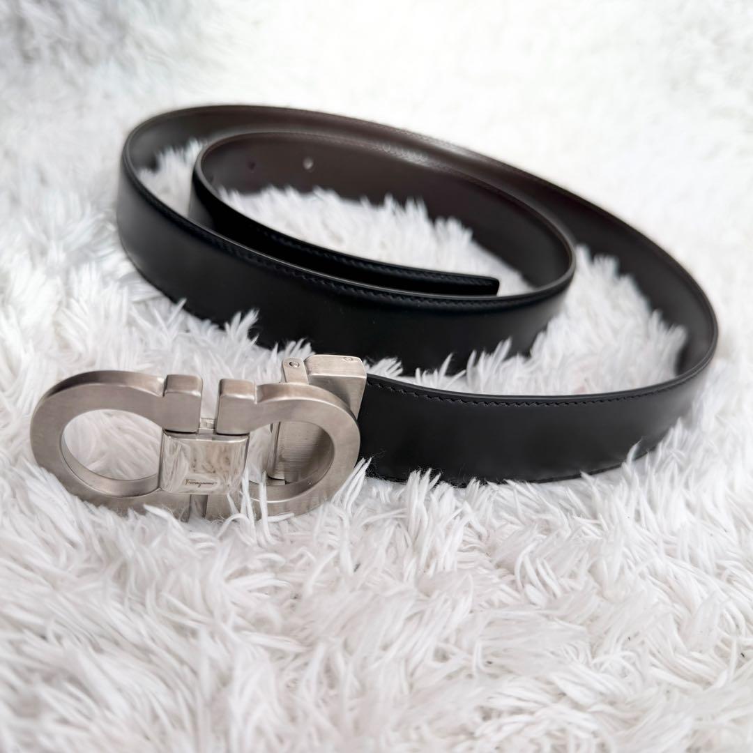 【新品未使用】フェラガモ ベルト ダブルガンチーニ ブラック シルバー