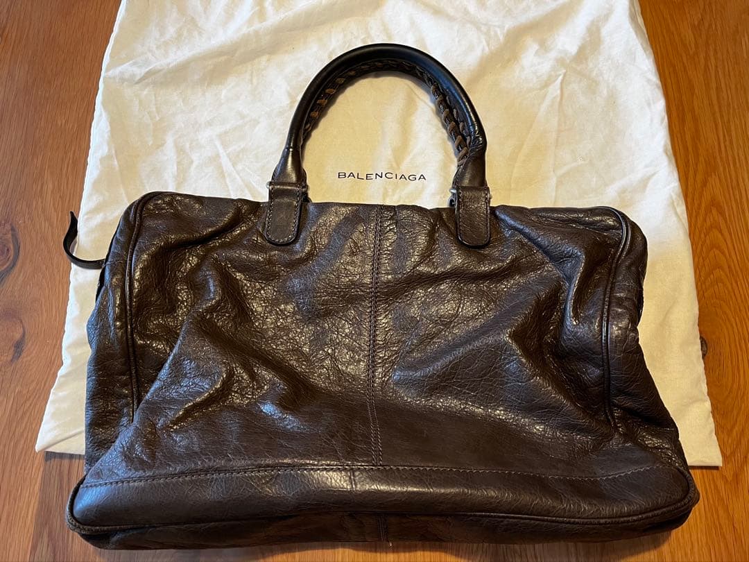 BALENCIAGA ブラウンレザー ビジネスバッグ