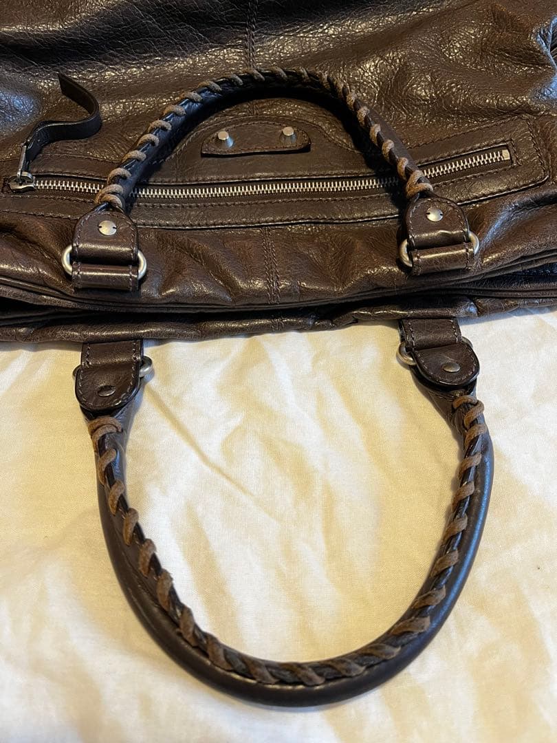 BALENCIAGA ブラウンレザー ビジネスバッグ