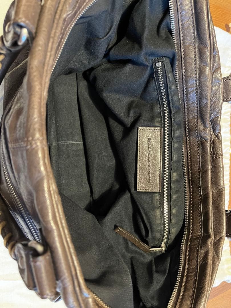 BALENCIAGA ブラウンレザー ビジネスバッグ