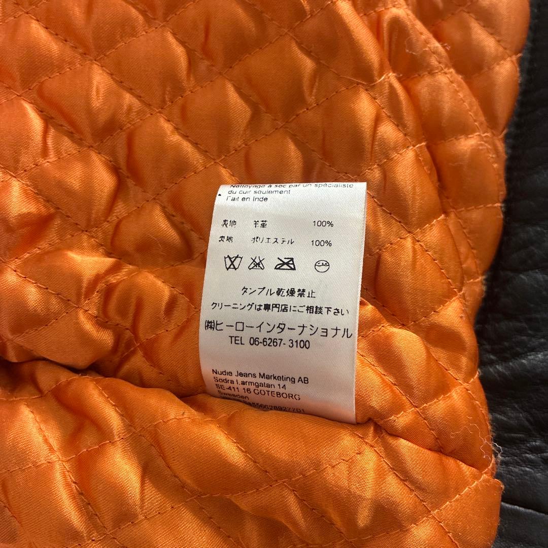 定価118,800円 ヌーディージーンズ シープレザー ライダースジャケット M