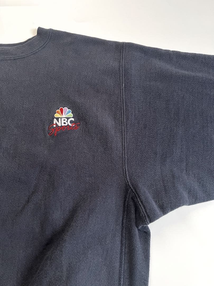 90s ChampionリバースウィーブNBC 刺繍ロゴスウェット ネイビーL