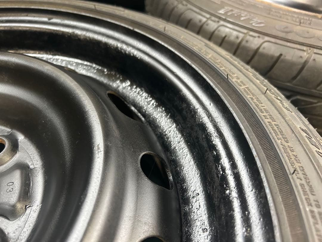 165/55R14バリ山14×6J 4H +45 鉄ホイールセット　軽カー