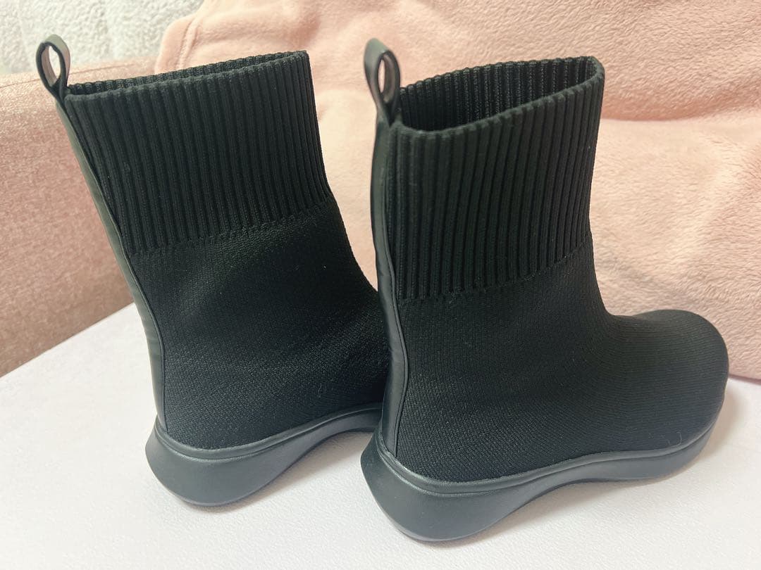 【Sサイズ】ラクバキ ニットブーツ ブラック【試着のみ】