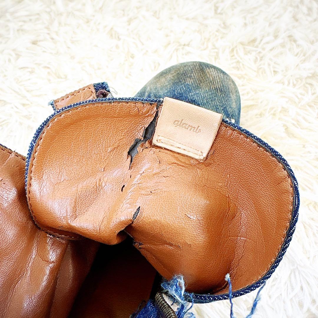 グラム　ハイカット　スニーカー　デニム　ダメージ　メンズ　美品　靴　27.5