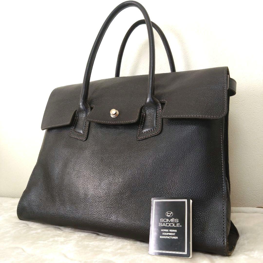 ソメスサドル グスト トートバッグ ビジネス レザー 牛革 ブラック