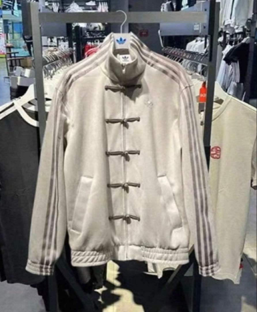 S 白 海外限定adidas originals スエード トラックジャケット
