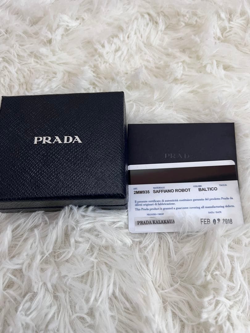 新品 PRADA SAFFIANO ROBOT ネイビー ケース メンズ