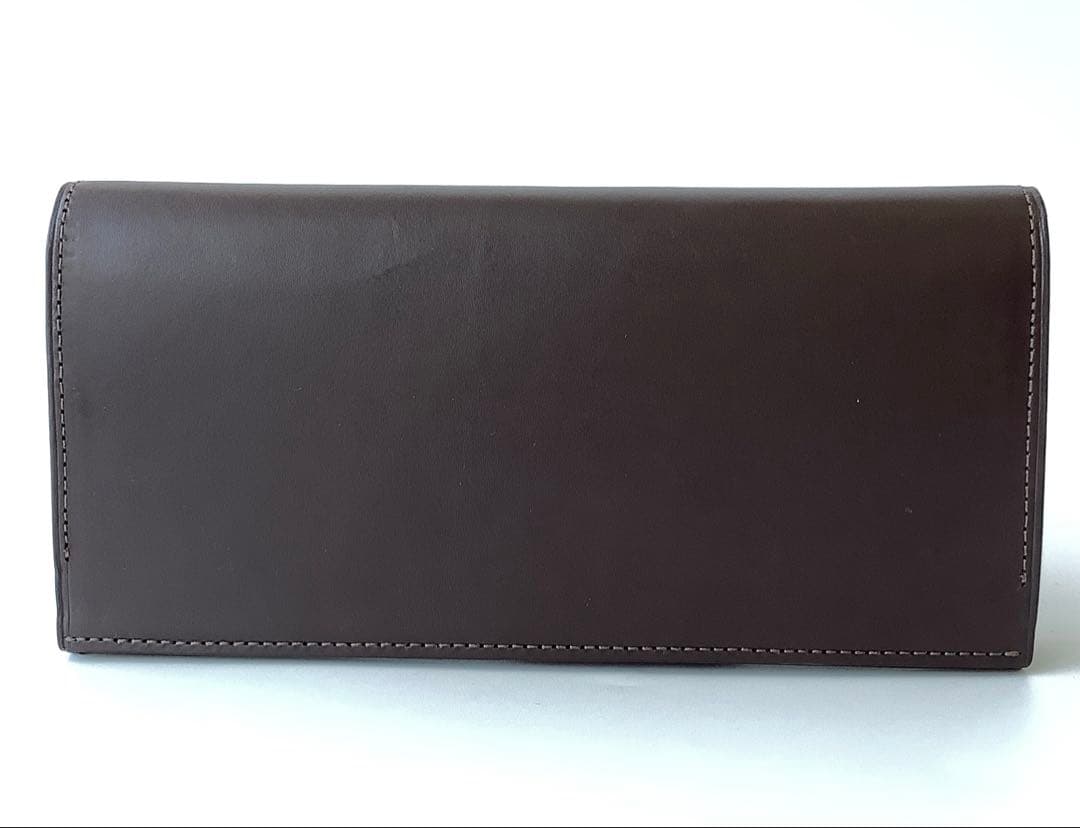 新品★ポールスミス★ベジタンストライプトリムかぶせ長財布★ダークブラウン茶