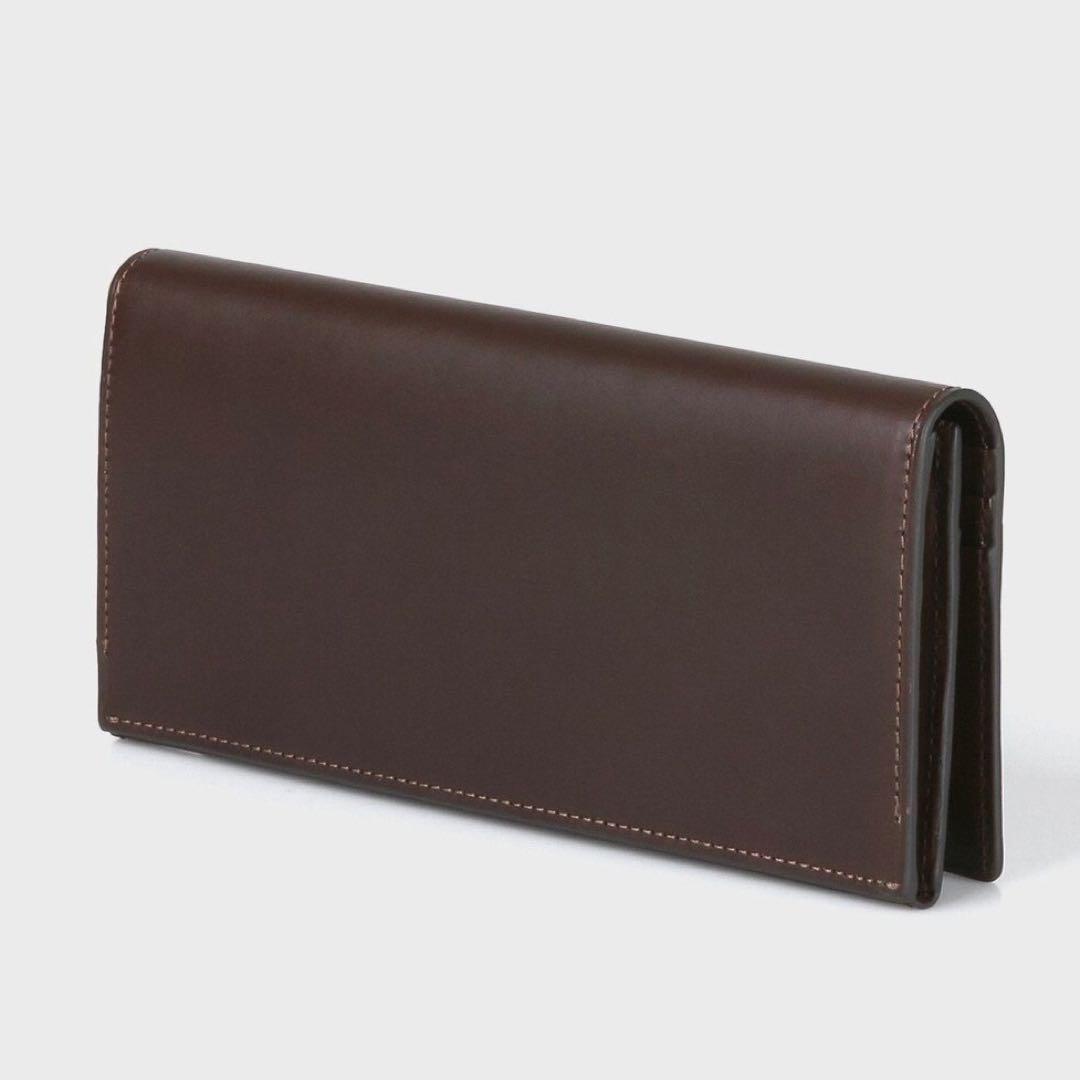 新品★ポールスミス★ベジタンストライプトリムかぶせ長財布★ダークブラウン茶