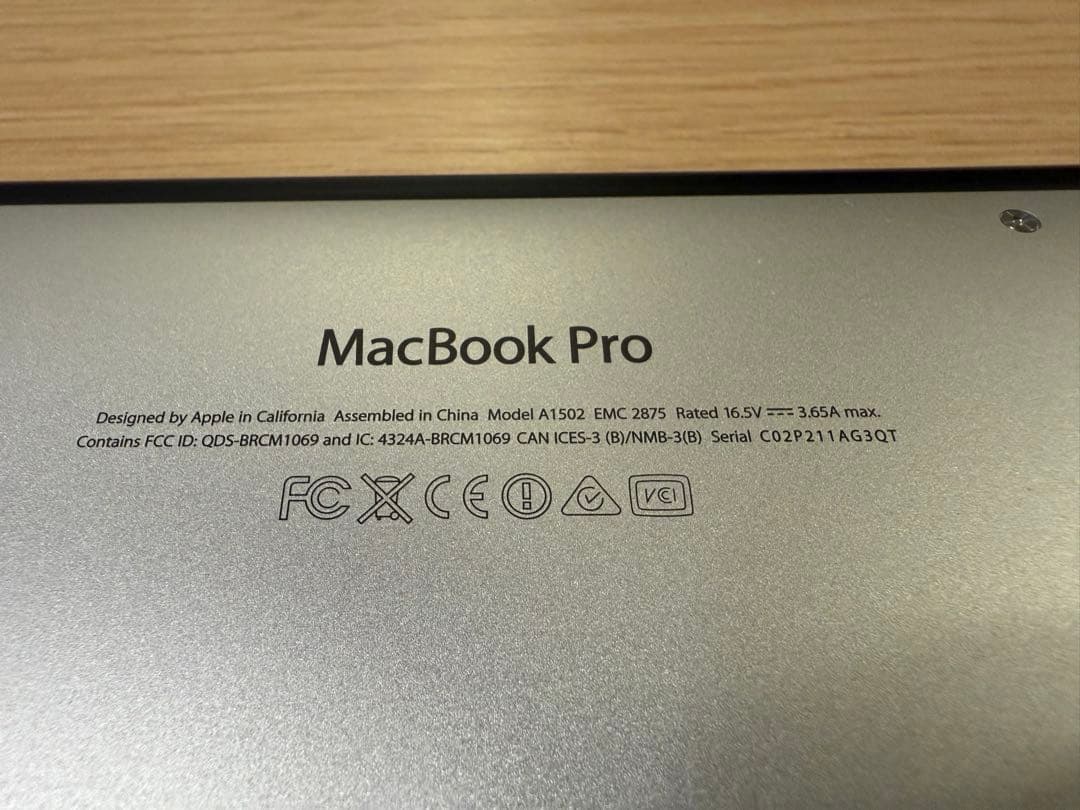 MacBook本体 MacBookPro Retina 13inch intel core i7