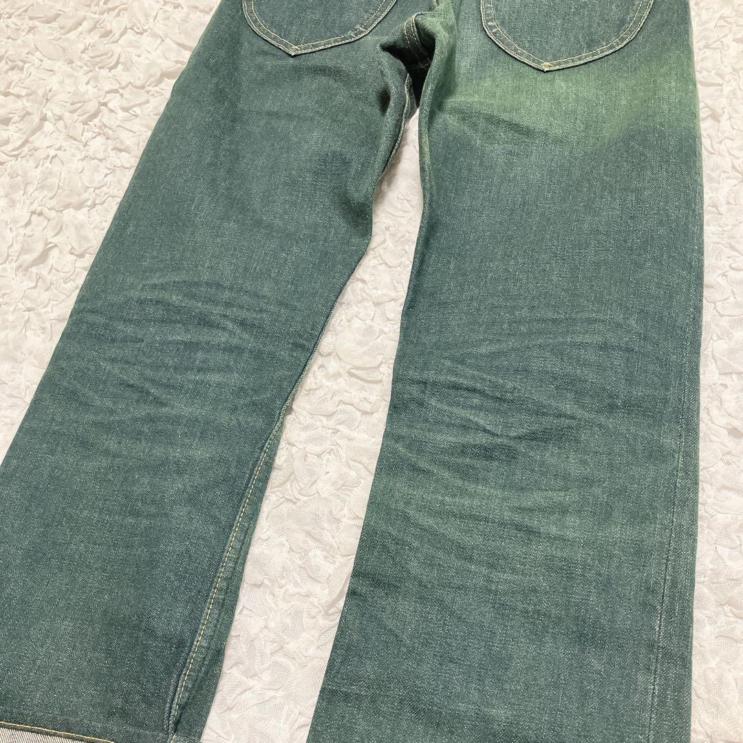 キャピタル　ストレートデニム　no.4　草木染め　グリーン　27