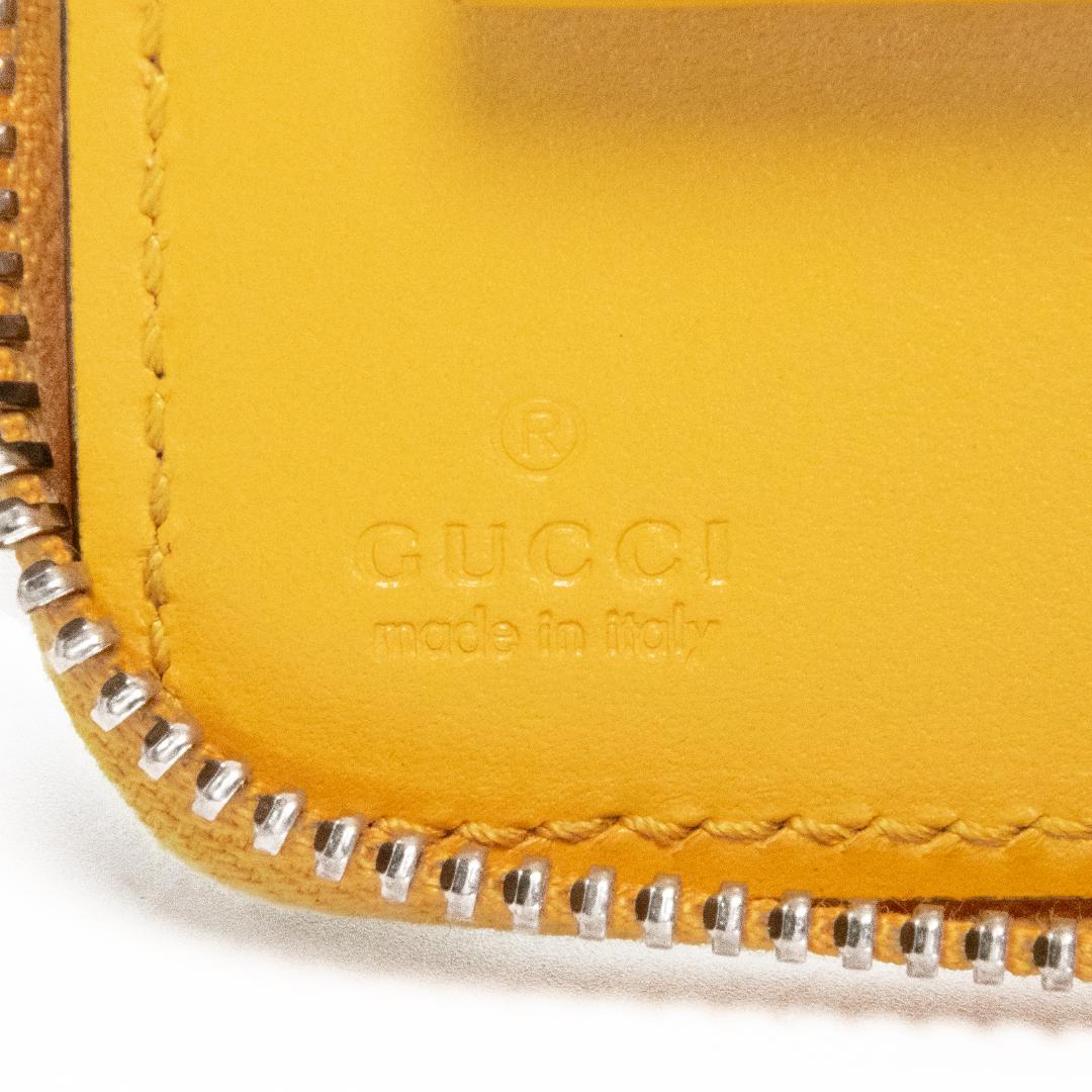 本物 グッチ 長財布 ダブルファスナー メンズ レディース ディアマンテ 黄色